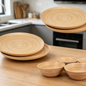 Handwoven Bamboo-Style Tableware Set (Suitable For Daily Use & Entertaining)