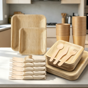 Palm Leaf Disposable Tableware Set (Ideal For Weddings & Celebrations)