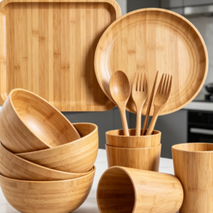 Durable Wheat Straw Tableware Set (Camping & Microwave-Safe)